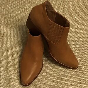 Anthropologie Elegant Tan Ankle Booties